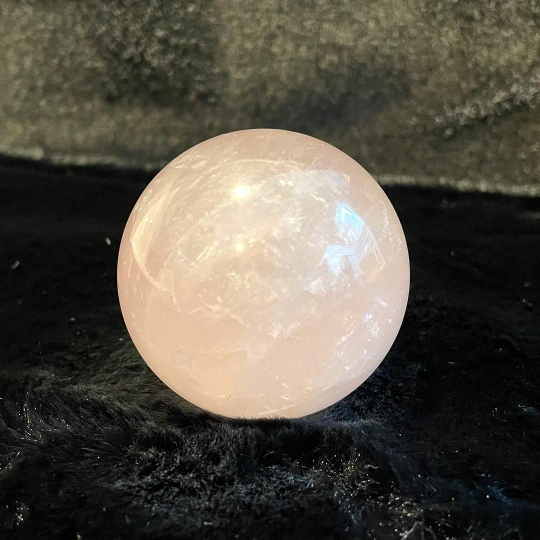 ローズクォーツ 45mm】 スフィア 丸玉 マダガスカル産 虹 大きい