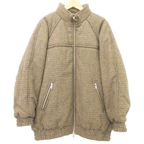 メゾンスペシャル MAISON SPECIAL タグ付き パッファー ウール ブルゾン 総柄 ジャケット F 茶 ブラウン