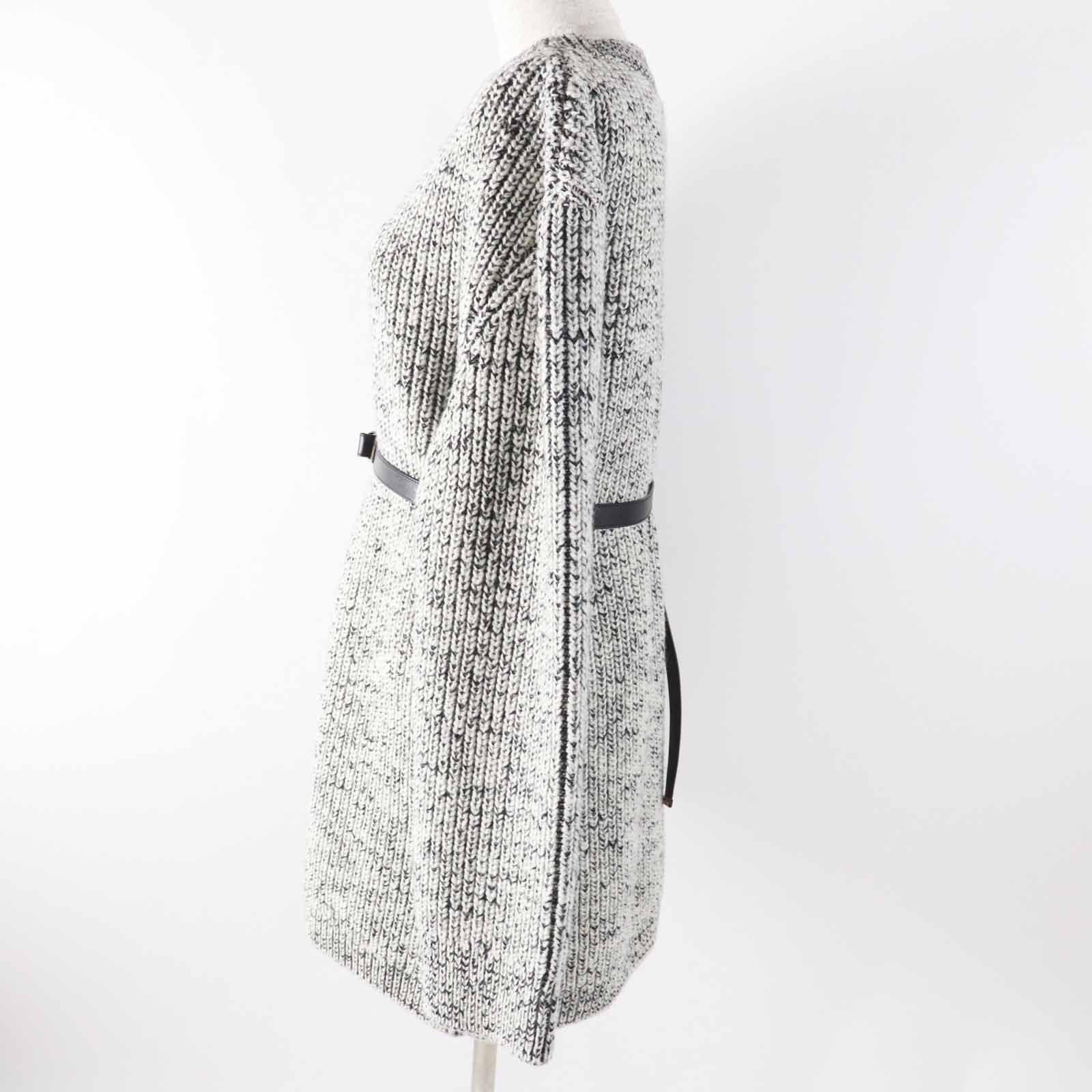 美品　LOUIS VUITTON ヴィトン　ニットワンピース　レザー　エンブレム 未使用品◎LOUIS VUITTON ルイヴィトン 23AW ウール コットン レザー