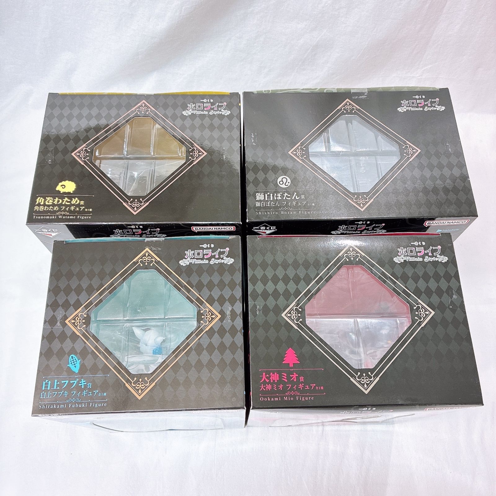 4種セット 一番くじ ホロライブ ～Villain Style～ 白上フブキ 大神ミオ 角巻わため 獅白ぼたん フィギュア