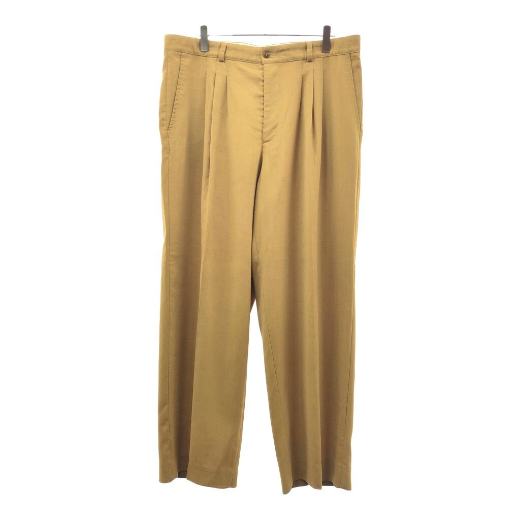 90年代 smash 3タック ワイドスラックスパンツ 大きいサイズ イエロー メンズ 40 古着 X 1121