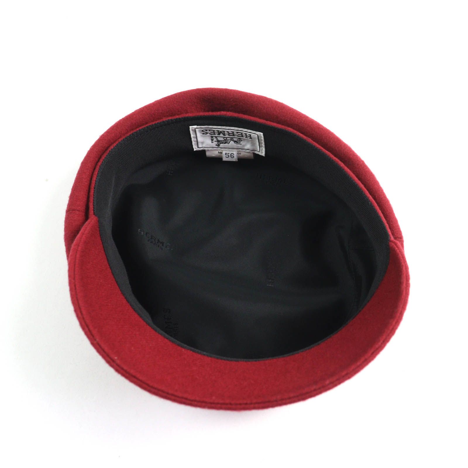 極美品☆HERMES エルメス カシミヤ100％ 無地 キャスケット 帽子