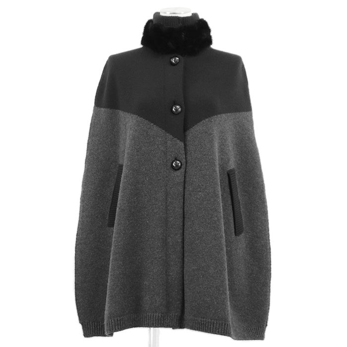 美品】LOUIS VUITTON ルイ・ヴィトン ニットケープ ミンクファー