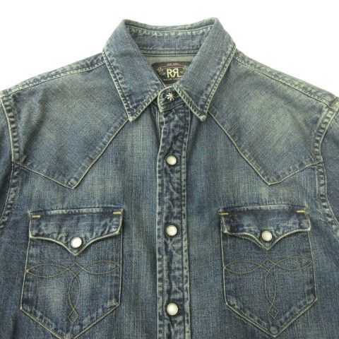 ダブルアールエル RRL ウェスタンデニム シャツ 長袖 ラウンド