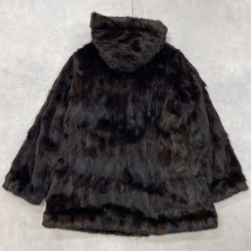 BALMAIN バルマン コート リバーシブル リスファー シルク 毛皮 フード