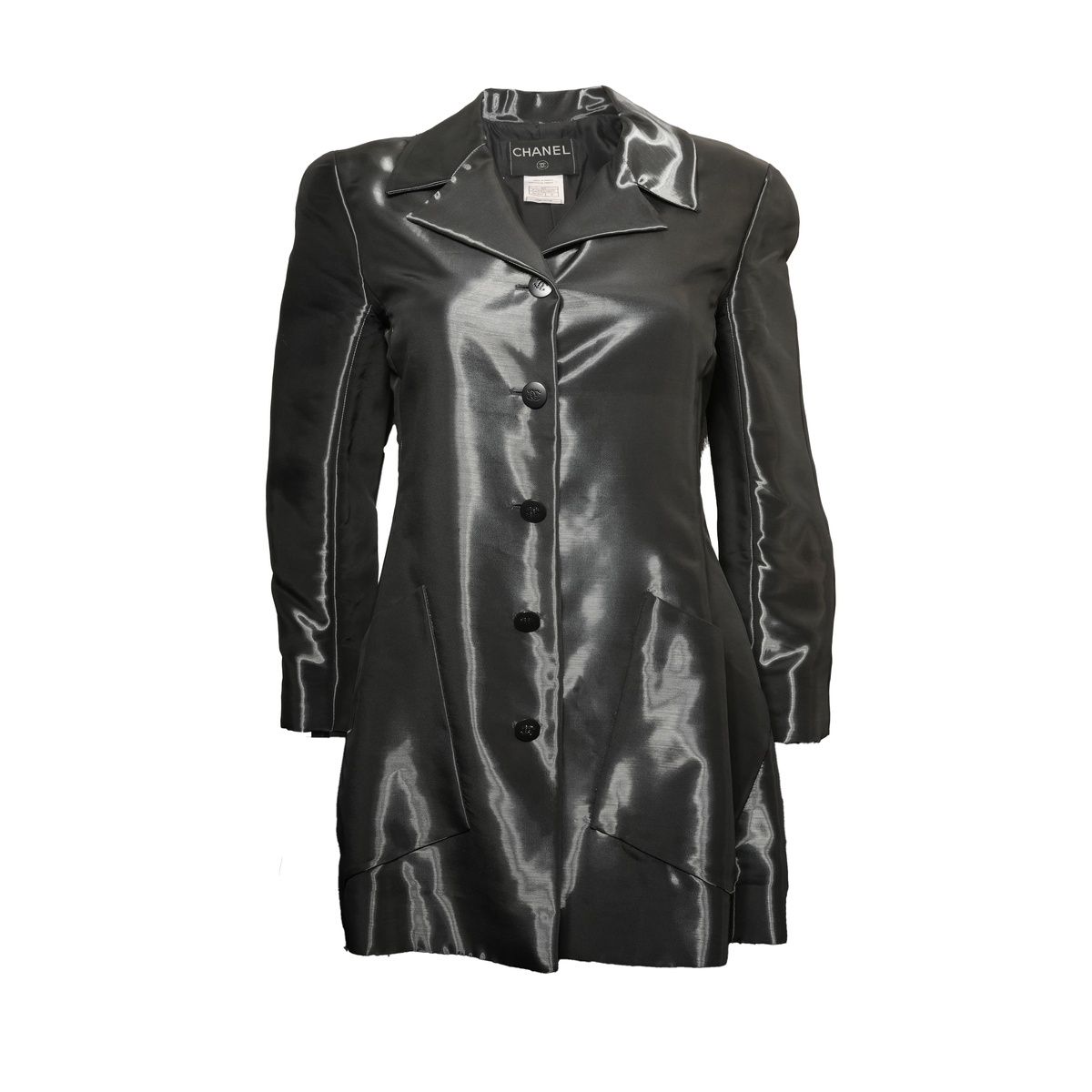CHANEL シャネル コート 光沢 Reflective Moire 00A P15830