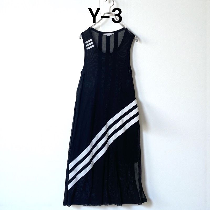 Y-3 ワイスリー ノースリーブ ロングワンピース ブラック