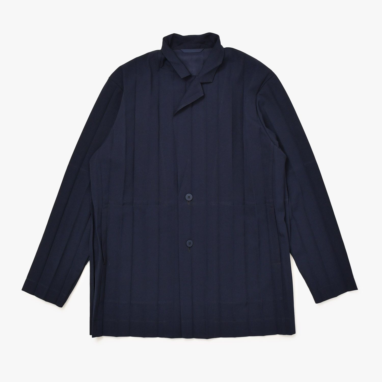 HOMME PLISSE オム プリッセ ショートプリーツジャケット ネイビー 中古・古着通販】HOMME PLISSE ISSEY MIYAKE (オムプリッセ イッセイ