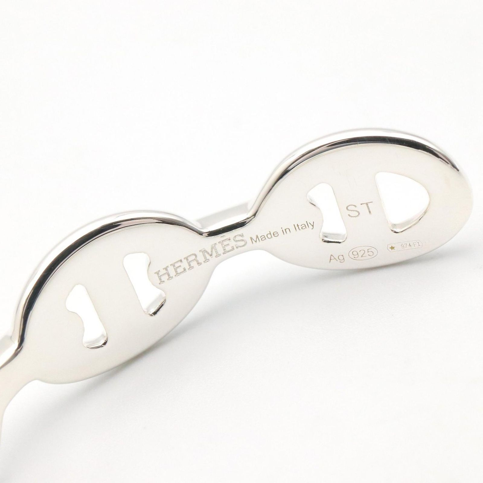 エルメス HERMES バングル シェーヌダンクルアンシェネ 腕回り17㎝ シルバー925 ユニセックス ♥ 無地デザイン 柔らか素材