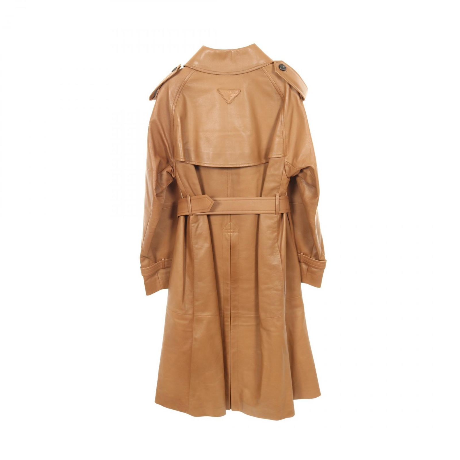 プラダ PRADA トレンチコート NAPPA キャメル レザー レザートレンチ