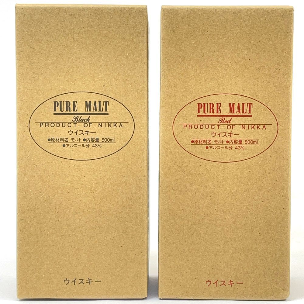ニッカ ピュアモルト レッド & ブラック 500ml 2本セット ウイスキー 楽天市場】特級 ニッカ ピュアモルト ブラック 黒・レッド 赤2本セット