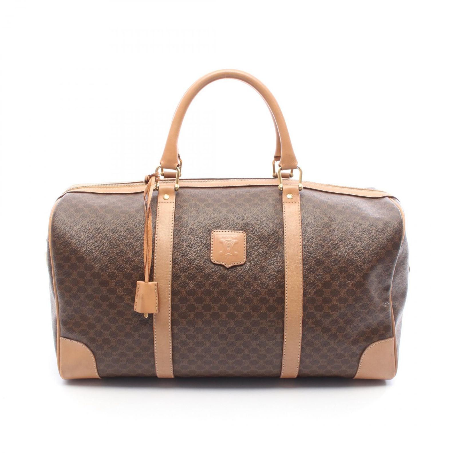 セリーヌ CELINE ボストンバッグ マカダム ブラウン|ダークブラウン PVCコーティングキャンバス レザー レディース B