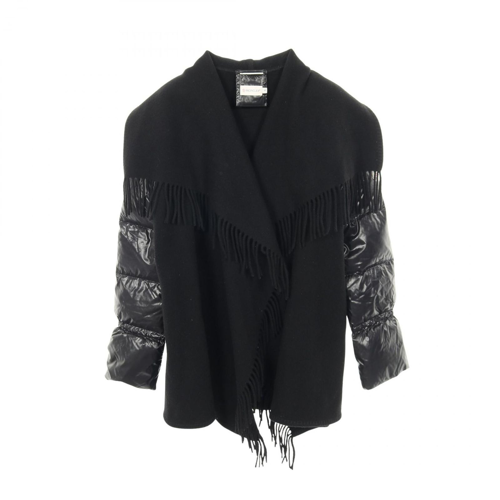 モンクレール MONCLER ダウンジャケット MANTELLA マンテラ ポンチョ ケープ ブラック ウール ナイロン ダウンコート レディース A