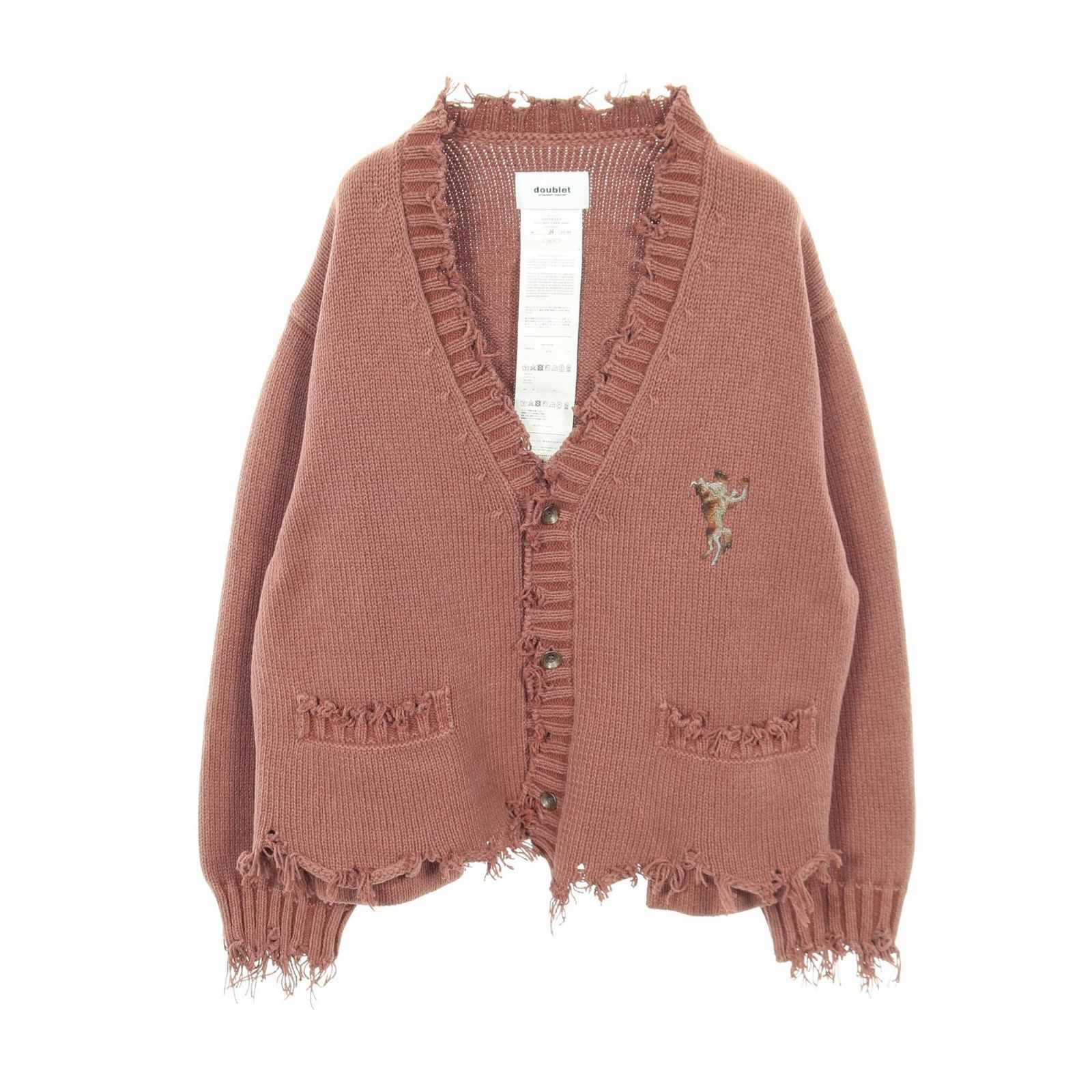 ダブレット doublet カーディガン OVERSIZED CUT-OFF CARDIGAN コットン レディース A