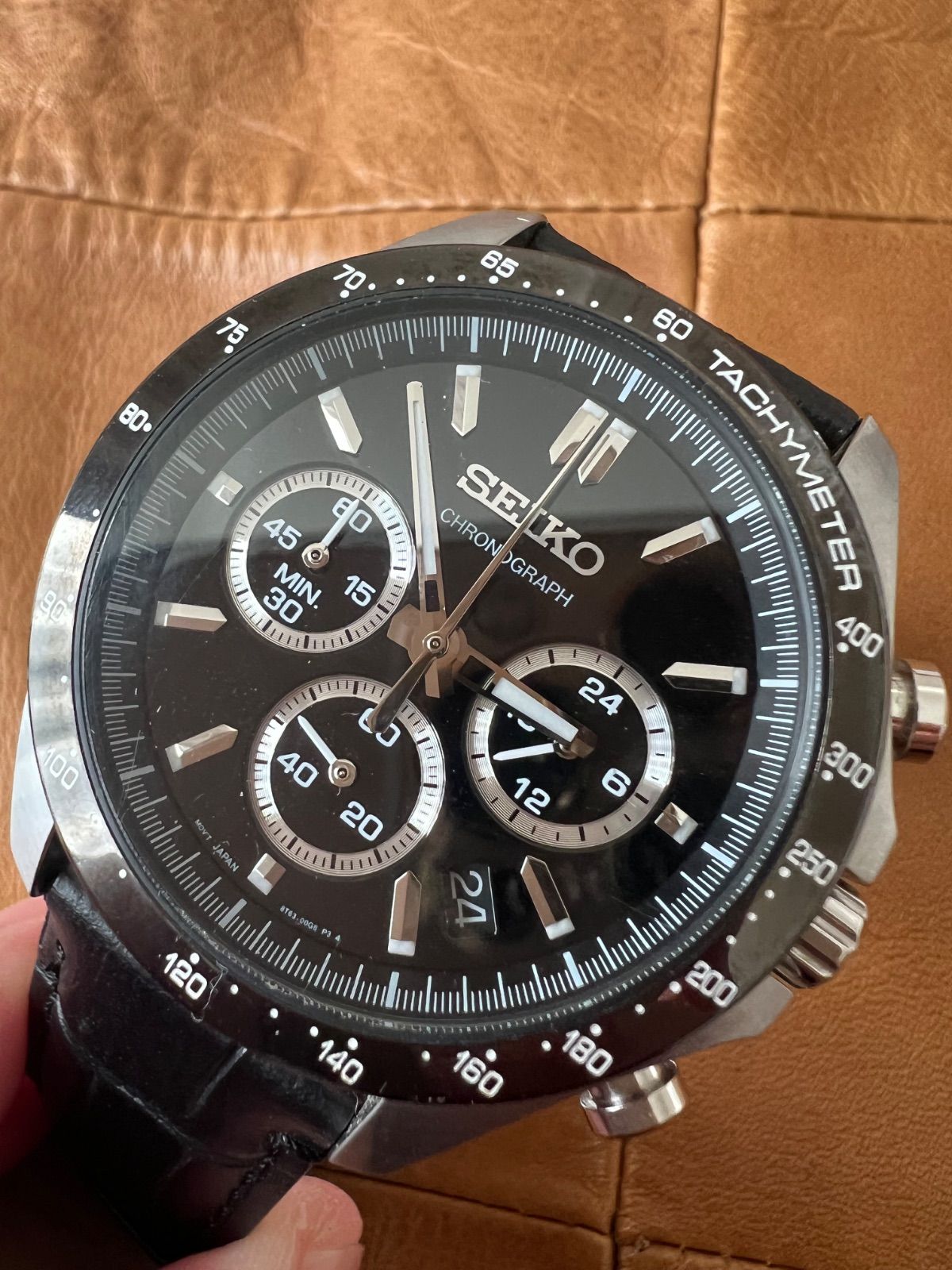 セイコー SEIKO クロノグラフ クオーツ 8 T 63-00 D 0 メンズ 黒文字盤