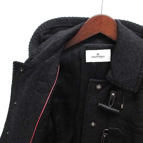 クレージュ courreges ウール ニット ジャージー ダッフルコート