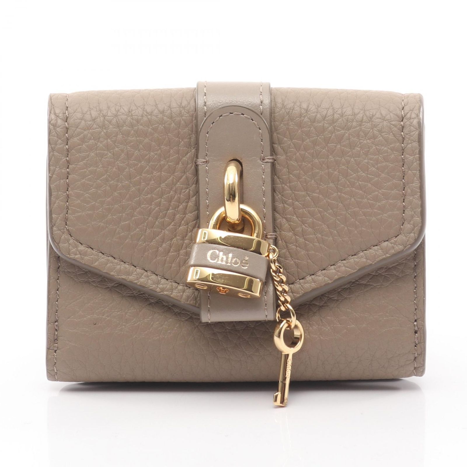 クロエ Chloe 三つ折り財布 ABY アビー グレージュ レザー 三つ折財布 レディース B