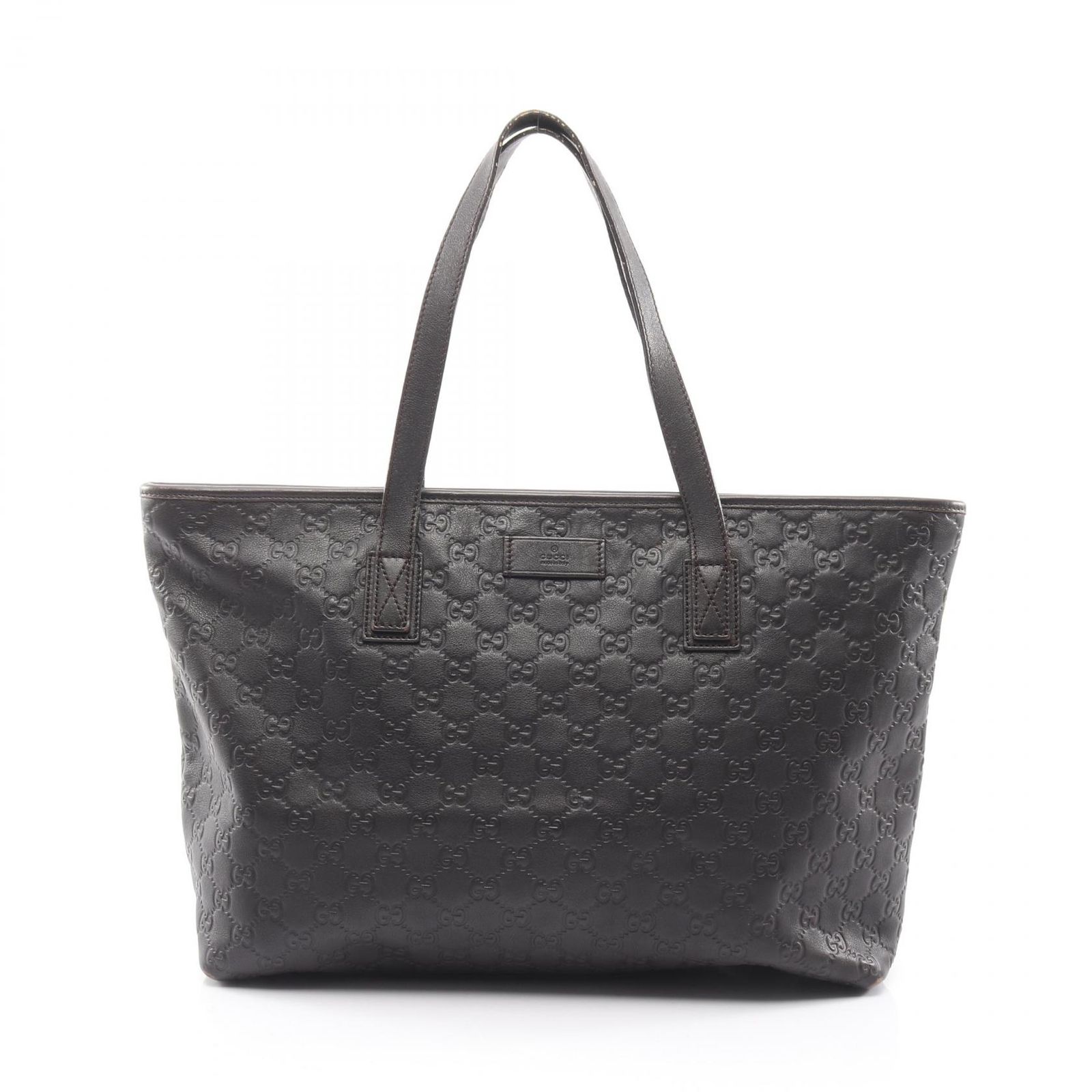 グッチ GUCCI トートバッグ グッチシマ 211137 ダークブラウン レザー GGシグネチャー シマ レディース B