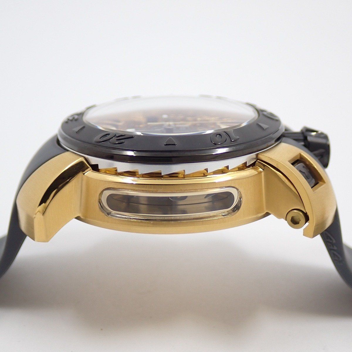 ガガミラノ クロノ 45mm クォーツ メンズ 腕時計 ゴールドGP グレー