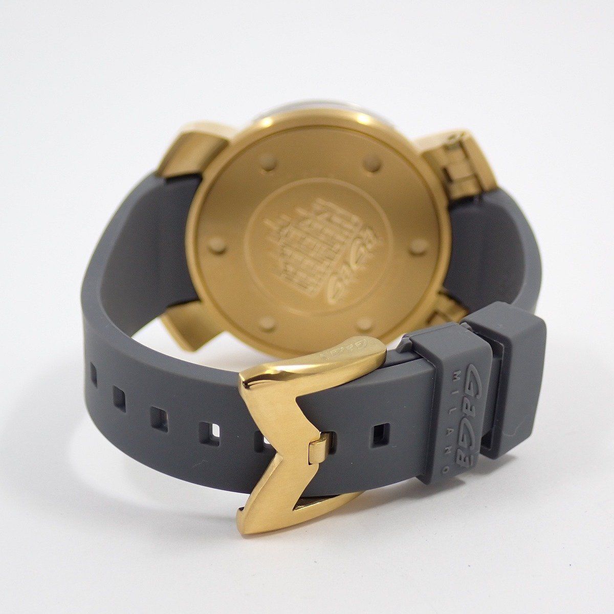 ガガミラノ クロノ 45mm クォーツ メンズ 腕時計 ゴールドGP グレー