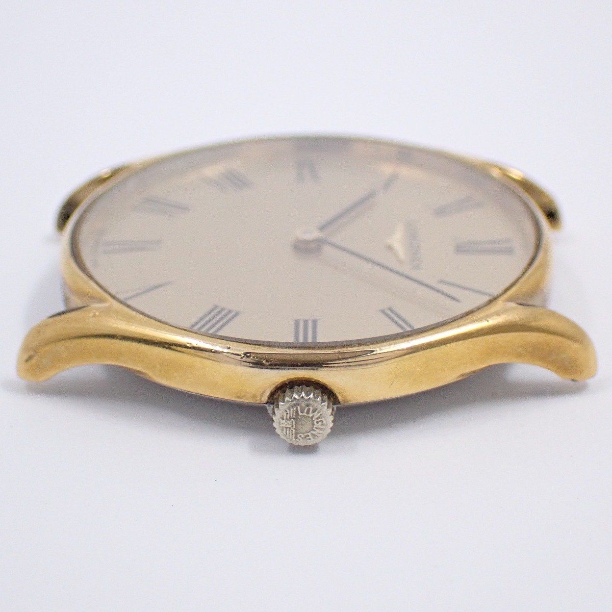 ロンジン ラウンド型 手巻き メンズ 腕時計 ゴールドGP ゴールド文字盤