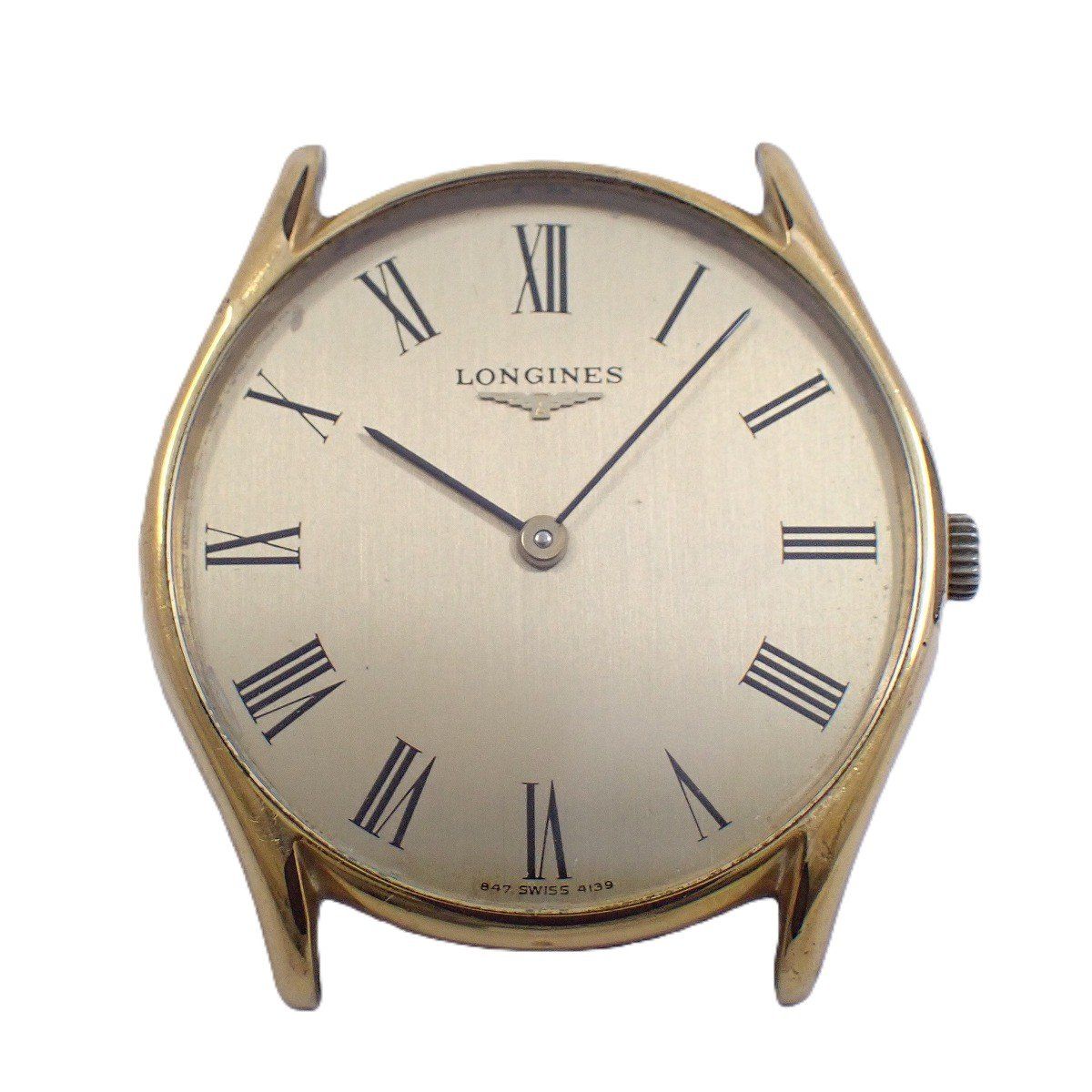 ロンジン ラウンド型 手巻き メンズ 腕時計 ゴールドGP ゴールド文字盤 Cal.L 847.4 本体のみ