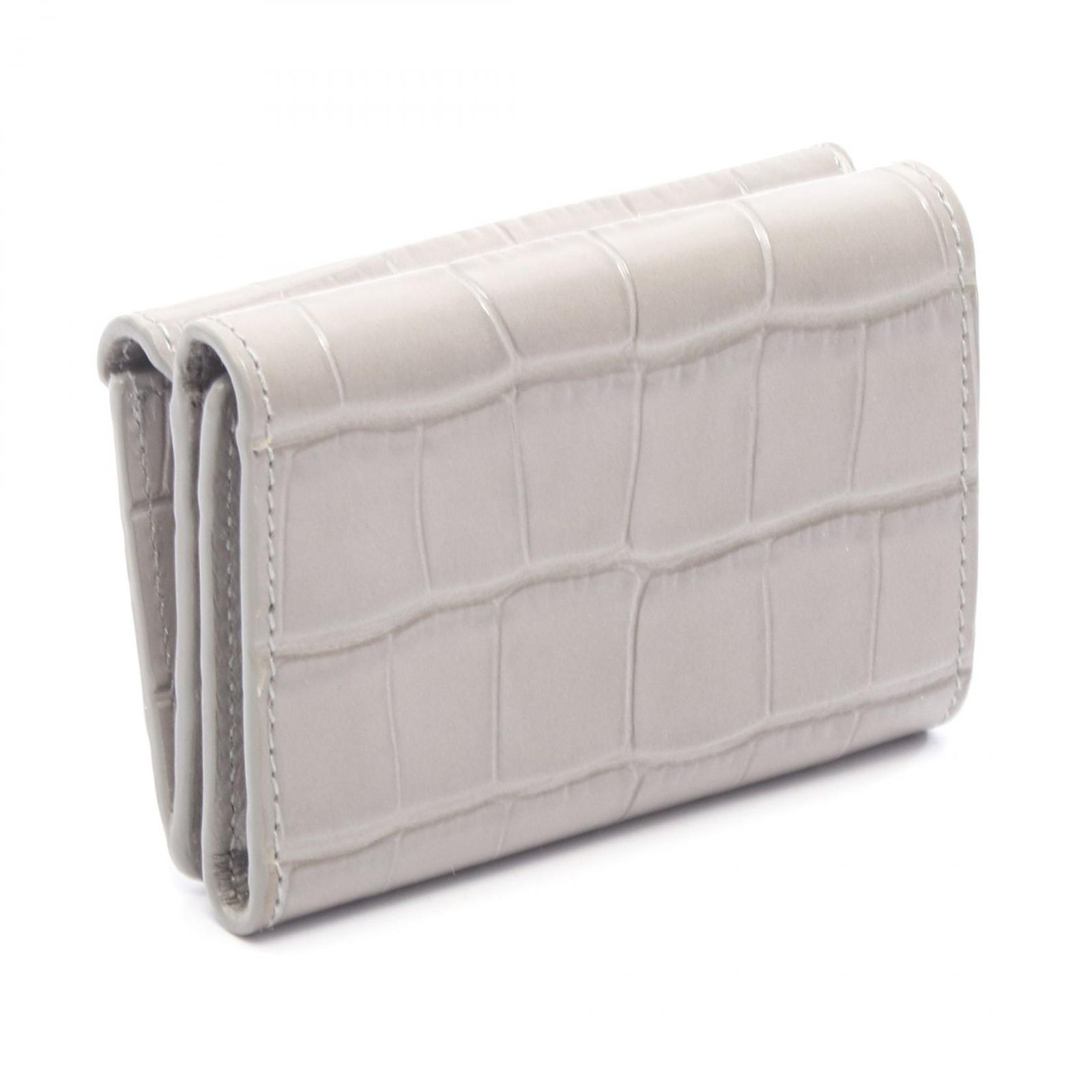 バレンシアガ 三つ折り財布 ペーパーミニウォレット 391446 グレー レザー 三つ折財布 レディース B