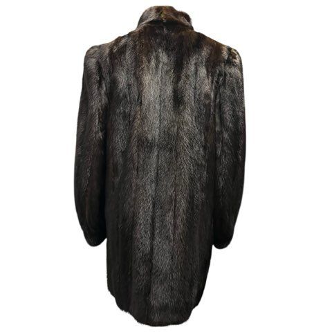 ミンク ロングコート ダークブラウン mink 本革 リアルファー ミンク MINK 毛皮 ロングコート リアルファー ブラウン 11号 Lサイズ