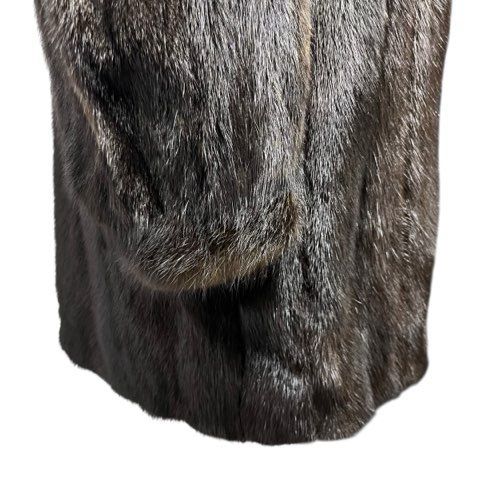 ミンク MINK 毛皮 ロングコート リアルファー ブラウン 11号 Lサイズ