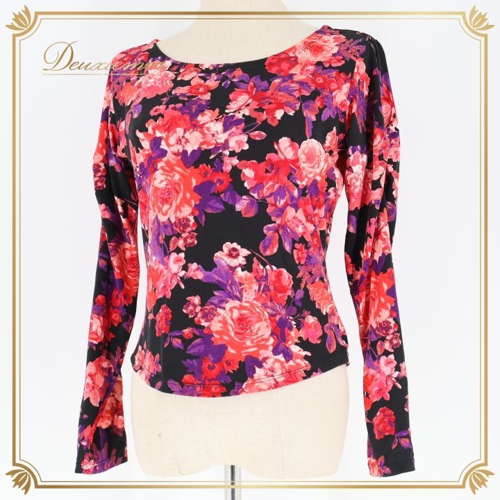 社交ダンス 衣装 トップス ブラウス ブラック系 チャコットロイヤル