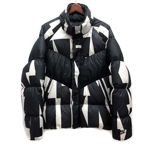 ナイキ NIKE SE FILL DOWN JACKET 総柄 ルーズフィット ダウンジャケット S 黒 ブラック 928890-121