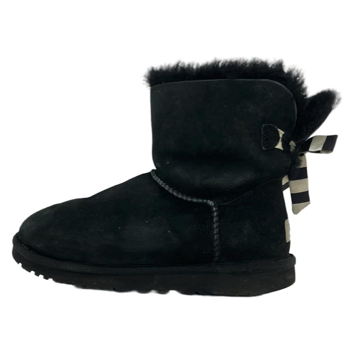 UGG(アグ) ショートブーツ 23 レディース ミニベイリーボウ ストライプ