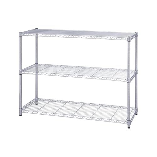 アイリスオーヤマ ラック メタルラック本体 3段 防サビ加工 幅120×奥行46×高さ90 cm ポール径25 mm スチールラック 棚 銀 MR-1209 m 9 b 19 acb 2