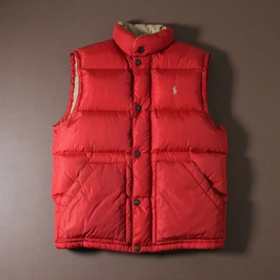 Polo ポロ ラルフローレン レッド ダウンベスト - メルカリ
