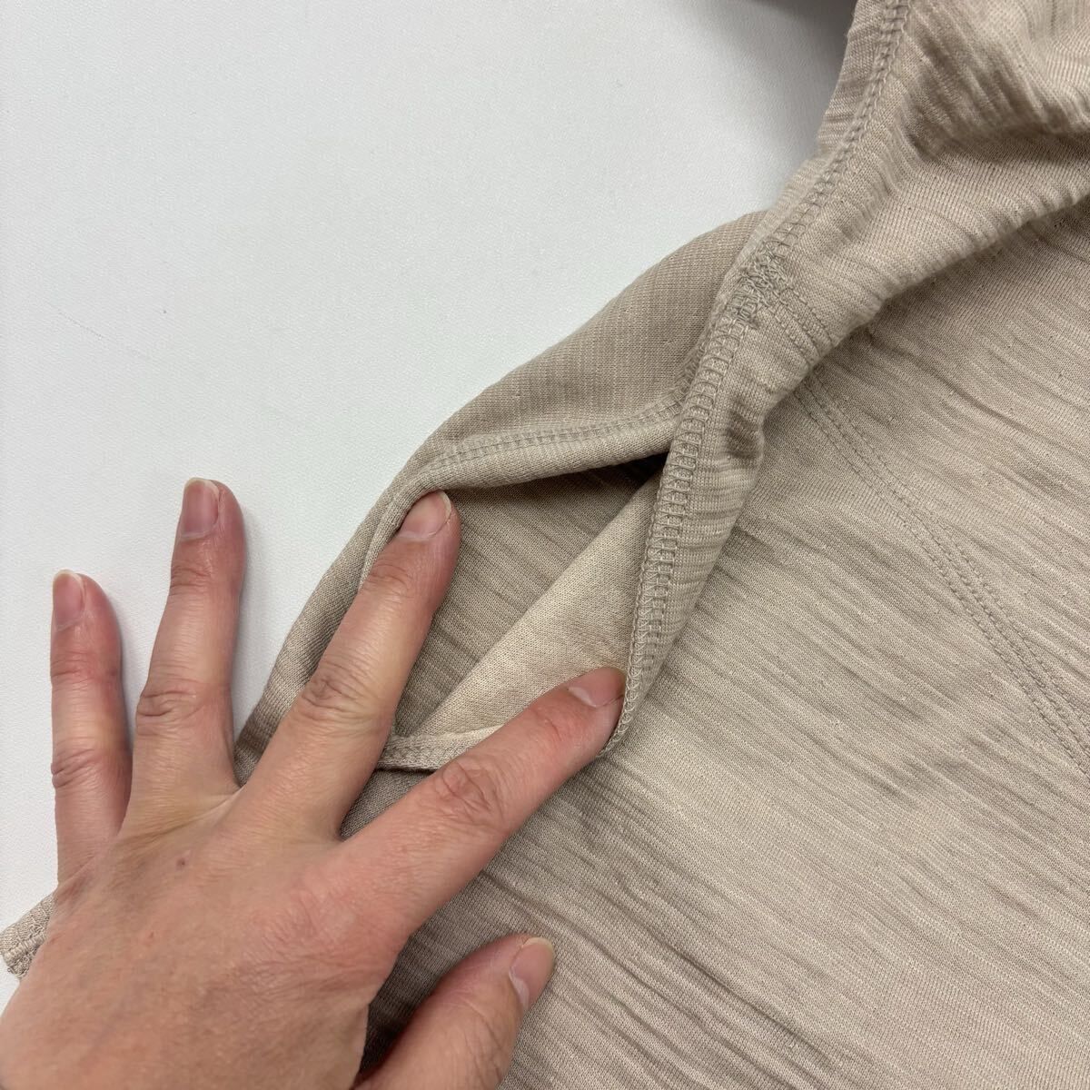 ヨーガンレール　ベージュ ボタン付き ハイカラージャケット 25ss 2025 良品 JURGEN LEHL ヨーガンレール ウール コットン ワイド