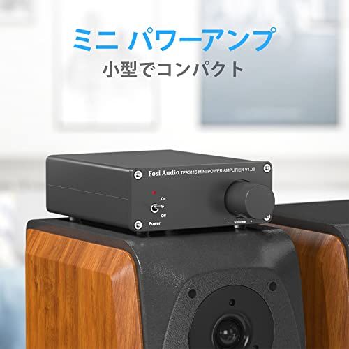  Fosi Audio V 1 0 オーディオアンプ2チャンネル ステレオHiFiデジタルアンプ パワーアンプ TPA 3116ミニ クラスDアンプ 50 W 2 ホームスピーカー用 電源付き 黒色 26 a 61306 その他 キッチン 食器