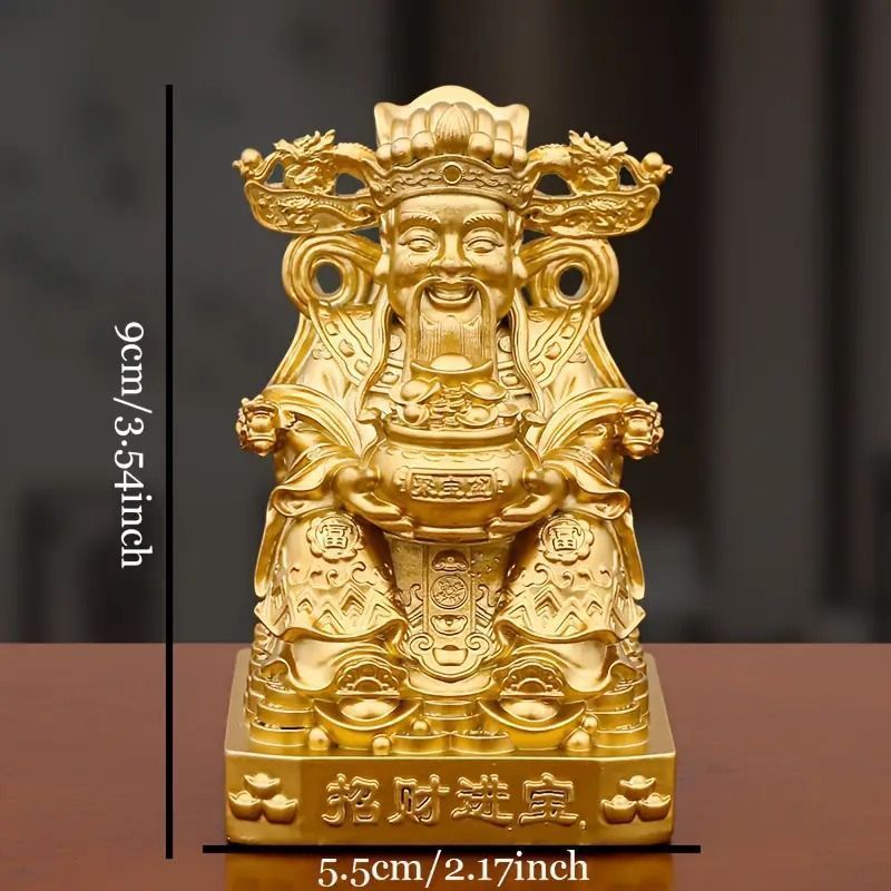 彫刻リング 【福神】 金運 幸運 最強金色 富の神 仏像 神 黄金 置物 オブジェ ゴールド 金 幸運 癒し 浄化 幸運