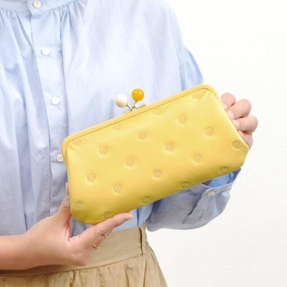 長財布 財布 レディース がま口財布 シルバー ドット Perche ペルケ 
