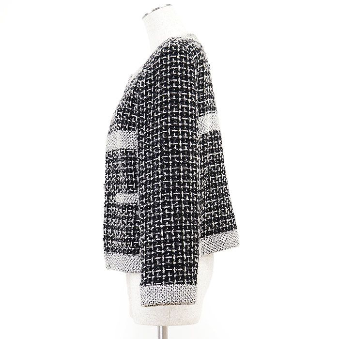 美品】CHANEL シャネル ツイードジャケット P57217 メタリック ノー