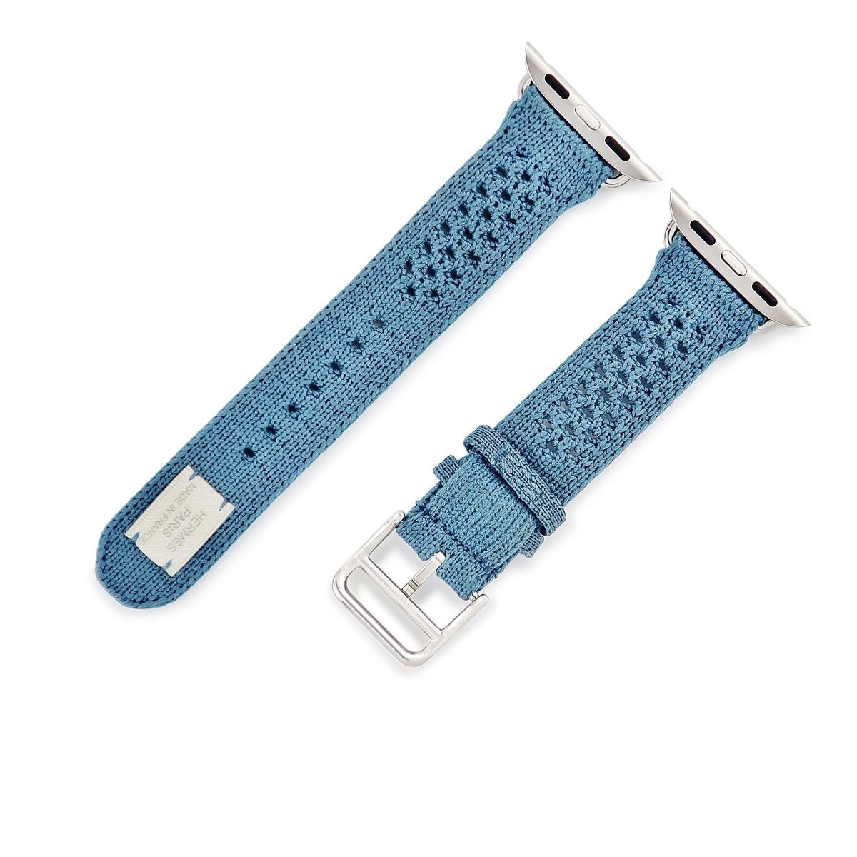 エルメス HERMES 腕時計パーツ アップルウォッチ 38 40 41 mm用 ナイロン ステンレススチール ブルージーン トリコ ニットナイロン ベルト 32ｍｍ 尾錠付き