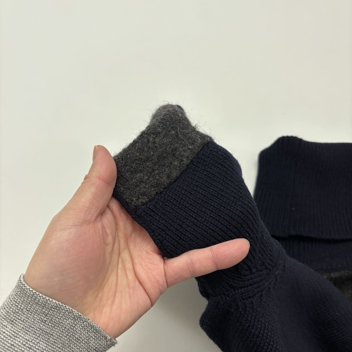 ヨウジヤマモト タートルネックアルパカニットワンピース カットアウト 黒 2 yohji yamamoto+Noir(ヨウジヤマモトプリュスノアール) ハイネック