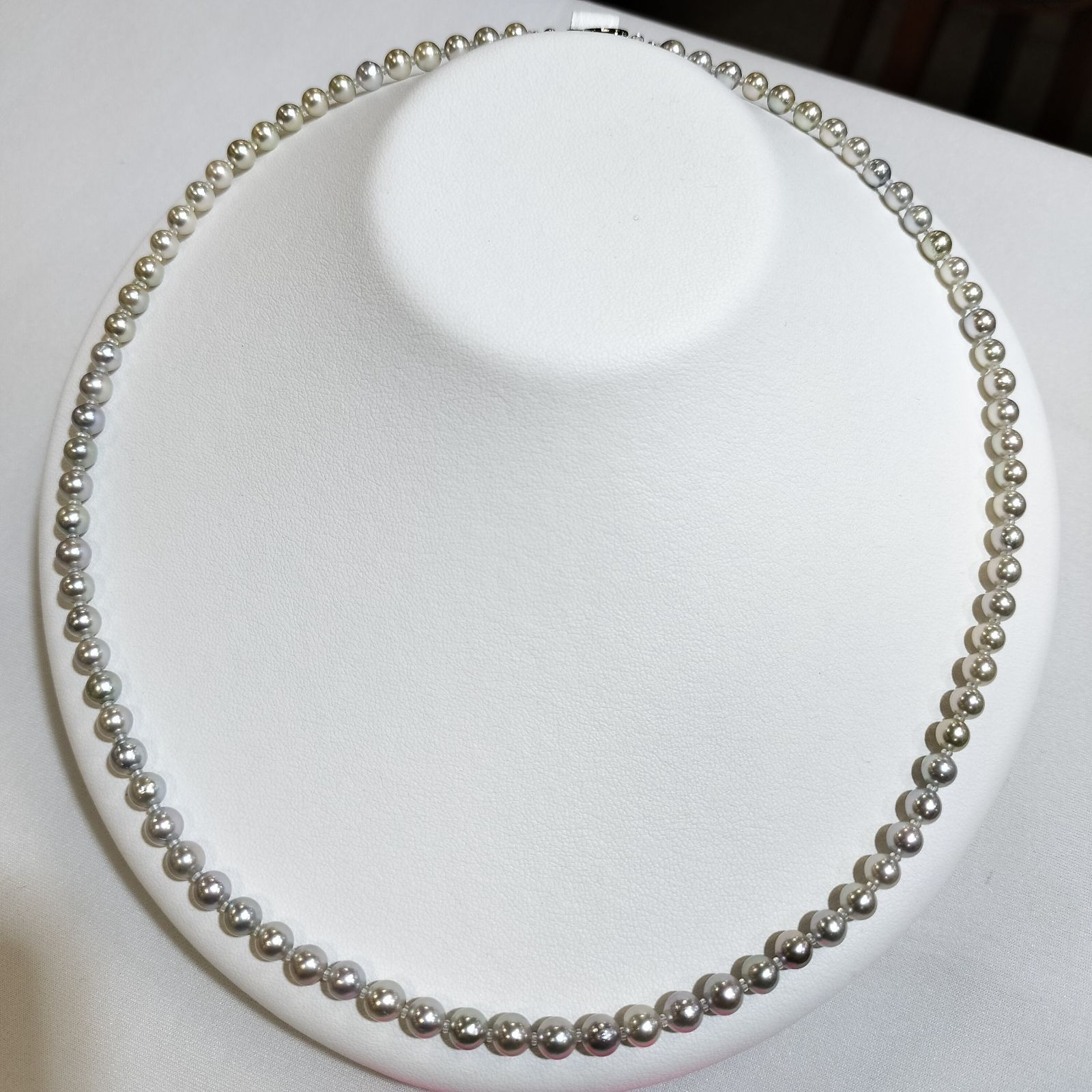 あこや真珠 無調色 ナチュラルブルーネックレス