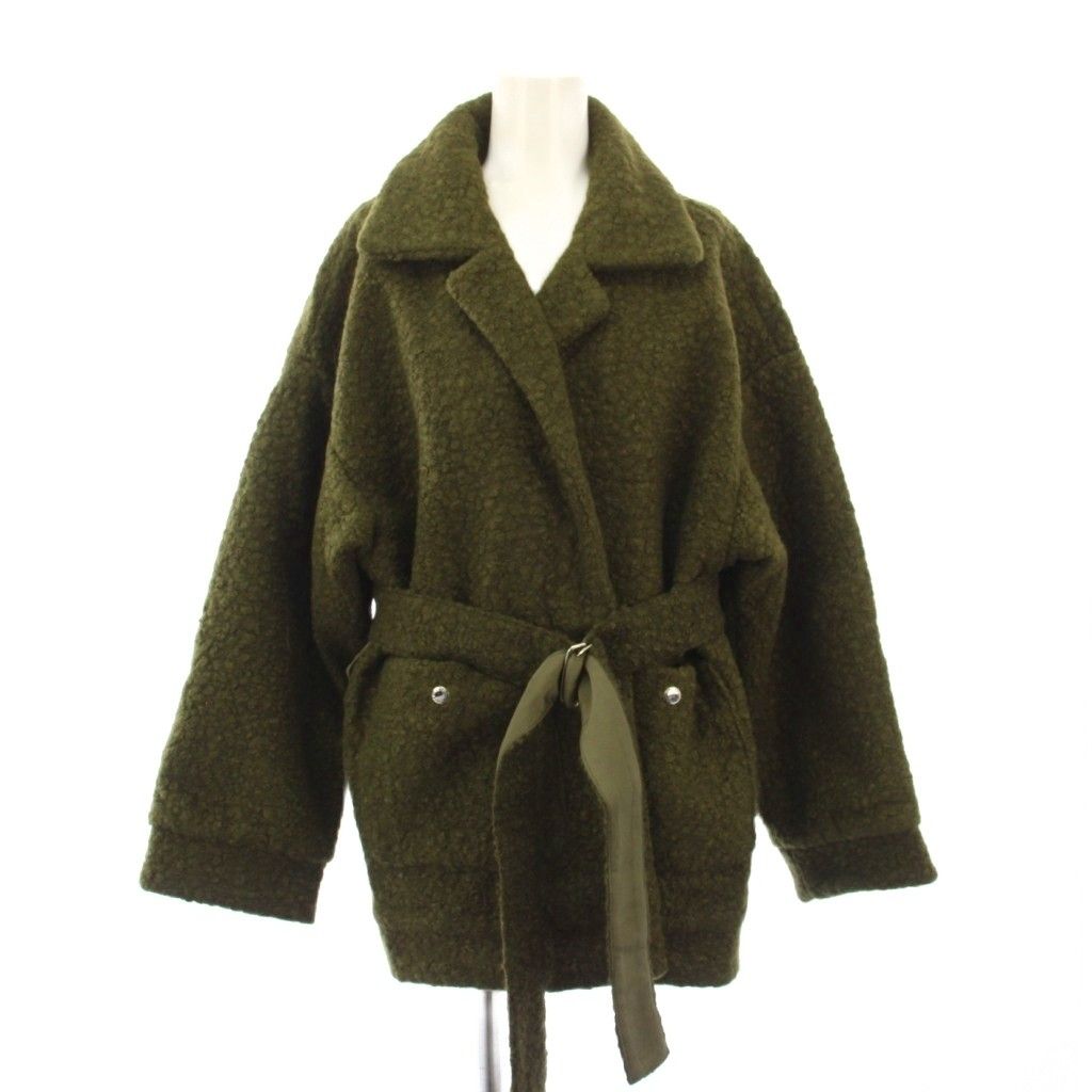 juemi アウター　カーキ　フリーサイズ ジュエミ juemi チェスターコート アウター ショート丈 前開きトッパー