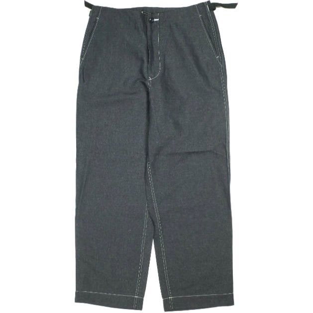 un|unbient アン 23 SS 日本製 PULL PANTS WIDE デニム プルパンツ ワイド UNPT 57 2 NAVY アンビエント ジップフライ ボトムス g 24795