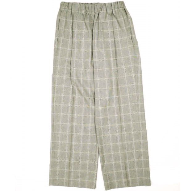 un|unbient アン 25 SS 日本製 EASY T-C Super 140 s ウールトロピカル イージートラウザーズ UNPT 73 1 Pale Brown Check アンビエント パンツ ボトムス g 24803