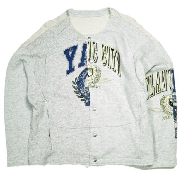 CHANGES チェンジーズ 日本製 REMAKE SWEAT SNAP リメイクスウェットスナップカーディガン Free グレー トレーナー トップス g 24832