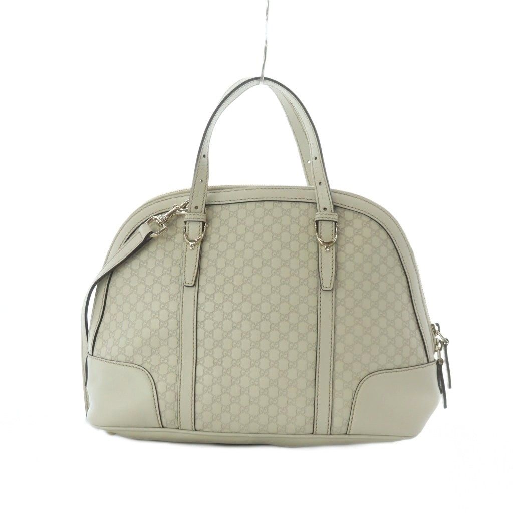 グッチ GUCCI マイクログッチシマ 2 WAYバッグ ハンド ショルダー オフホワイト 309617 |RI OS