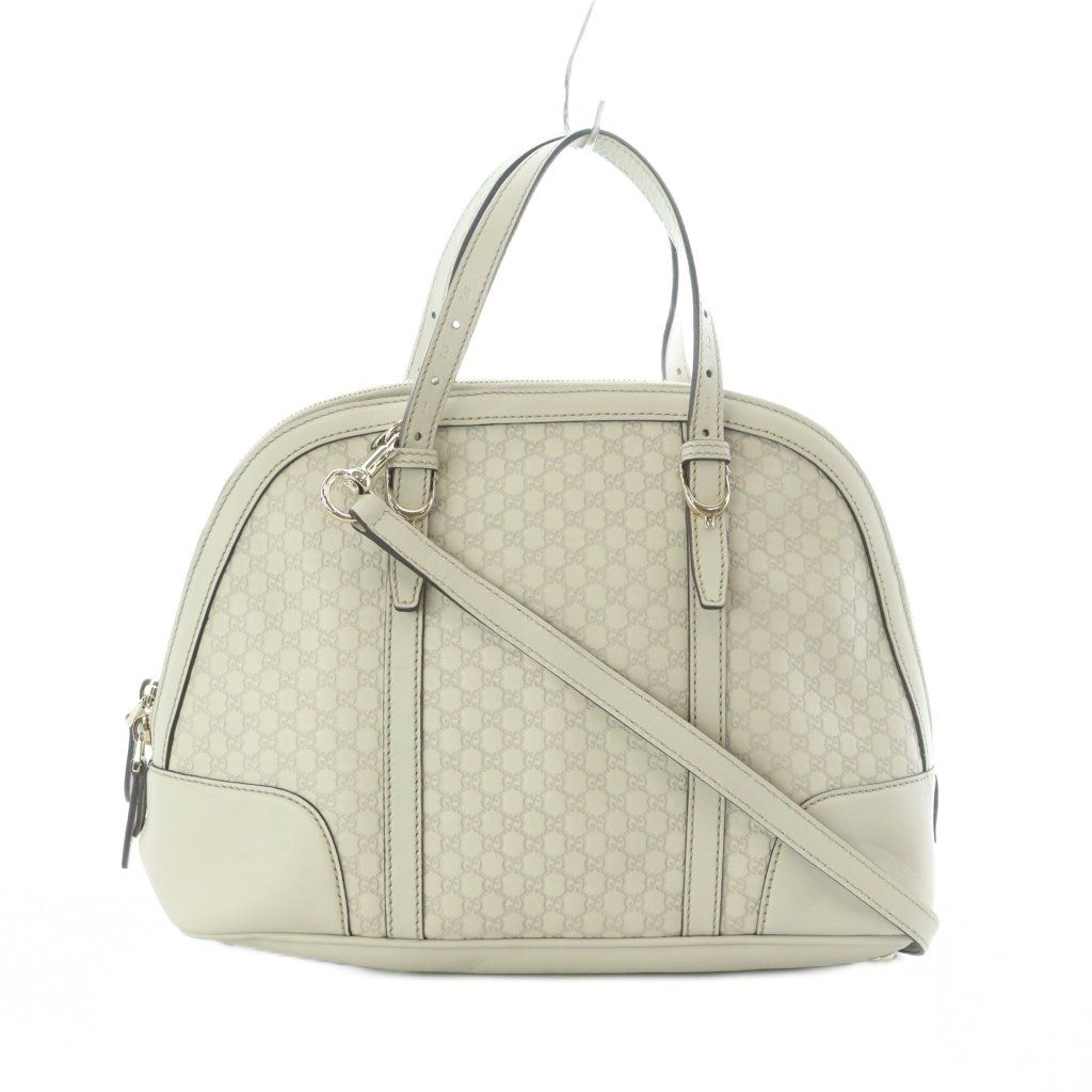 グッチ GUCCI マイクログッチシマ 2 WAYバッグ ハンド ショルダー オフホワイト 309617 |RI OS