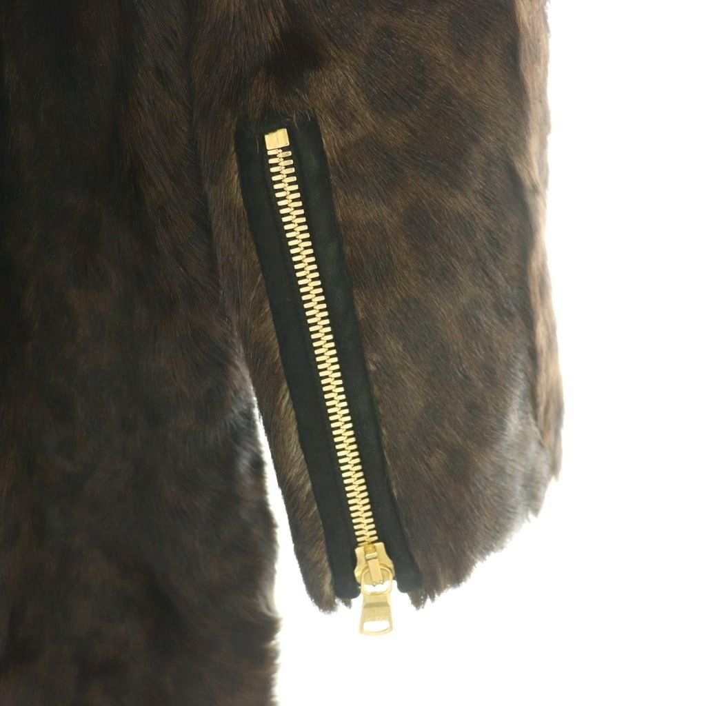 エミリオプッチ EMILIO PUCCI ゴートファー レオパード総柄 ノーカラー