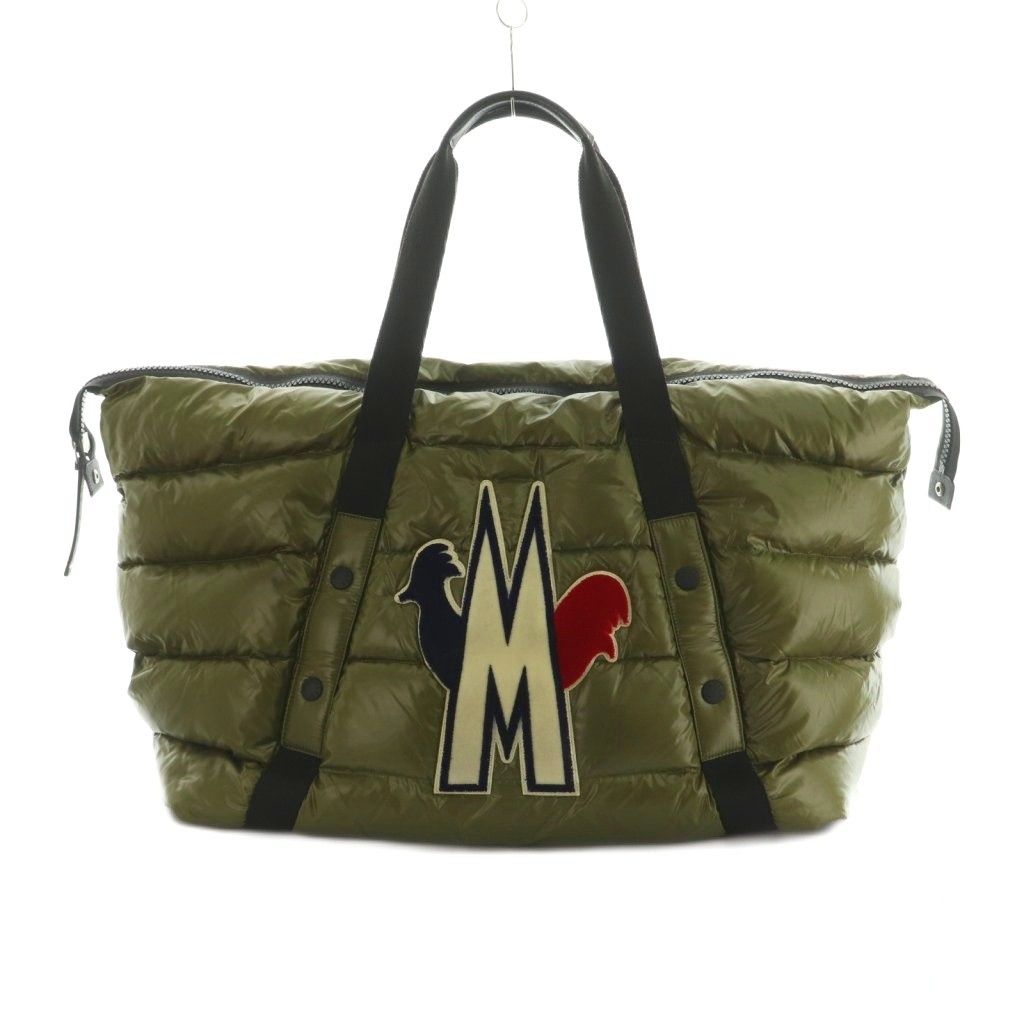 モンクレール MONCLER MAINE ダウントートバッグ ナイロン ロゴワッペン カーキ |MI OS ユニセックス